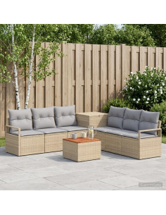 Set di divani 8 pz Beige e Grigio Chiaro