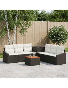 Set di divani 8 pz Nero e Bianco Crema