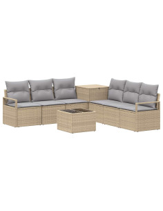Set di divani 8 pz Beige e Grigio Chiaro 2