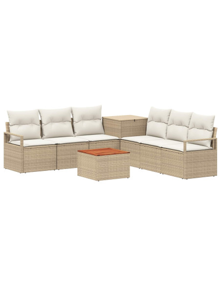 Set di divani 8 pz Beige e Bianco Crema