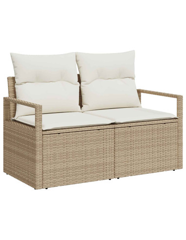 Set di divani 8 pz Beige e Bianco Crema