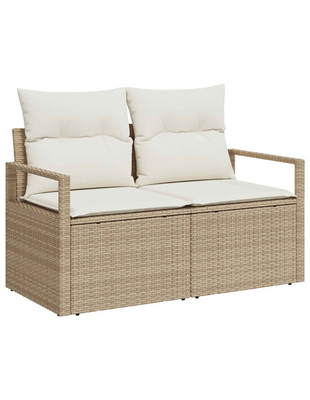 Set di divani 8 pz Beige e Bianco Crema