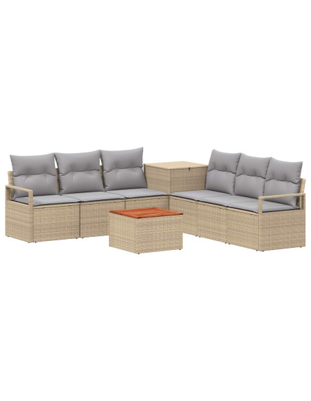 Set di divani 8 pz Beige e Grigio Chiaro