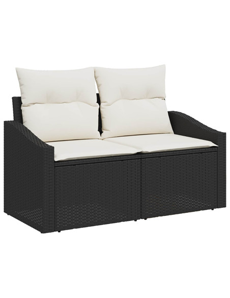 Set di divani 8 pz Nero e Bianco Crema