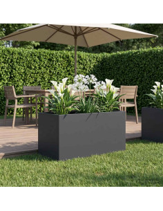 Vaso da giardino Antracite 80 x 50 x 50 cm