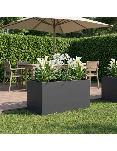Vaso da giardino Antracite 80 x 50 x 50 cm