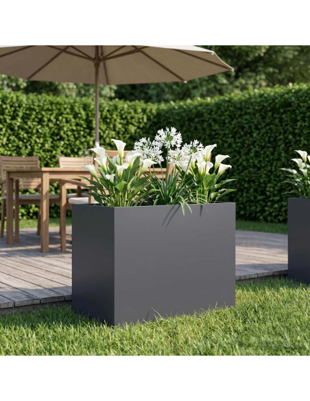 Vaso da giardino Antracite 50 x 40 x 50 cm