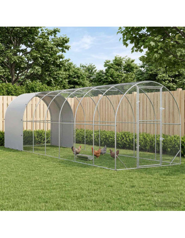 Pollaio Argento 800 x 200 x 200 cm Acciaio zincato