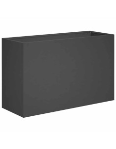 Vaso da giardino Nero 80 x 40 x 50 cm Acciaio laminato a freddo 2