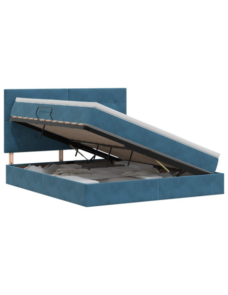 Letto con contenitore e materasso Blu Scuro 180 x 200 cm