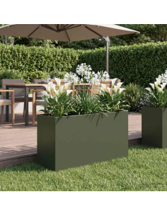 Vaso da giardino Verde Oliva 80 x 40 x 50 cm