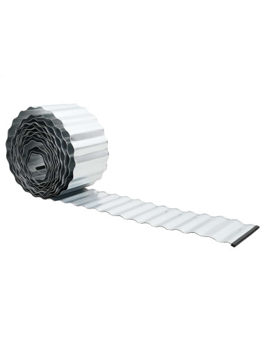 Bordura per Prato 5 m x 10 cm Acciaio zincato Argento