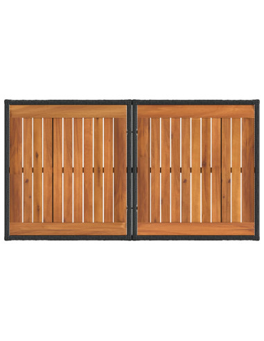 Set Divano da Giardino 9 pz Nero e Grigio scuro polyrattan