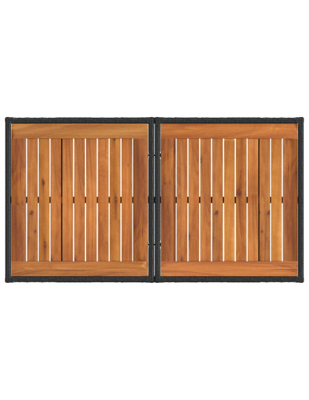 Set Divano da Giardino 9 pz Nero e Grigio scuro polyrattan