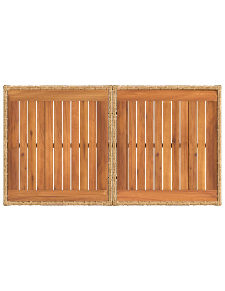 Set Divano da Giardino 9 pz Naturale e Bianco Crema polyrattan