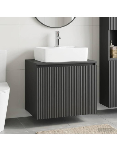 Set di mobili per il bagno Nero Legno ingegnerizzato