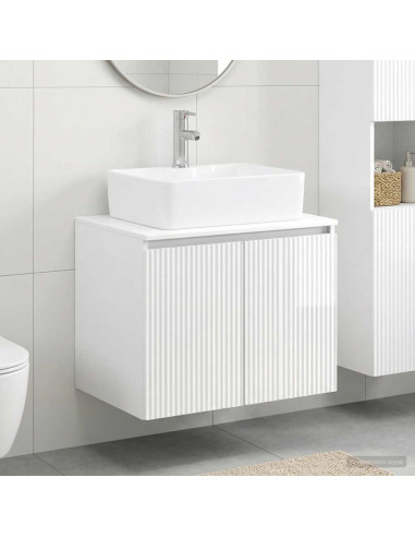 Set di mobili per il bagno Bianco Lucido Legno ingegnerizzato