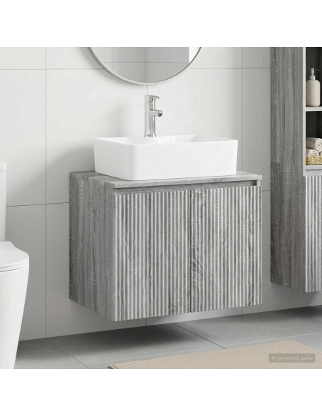 Set di mobili per il bagno Sonoma grigio Legno ingegnerizzato