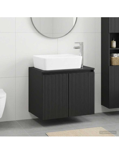 Set di mobili per il bagno Nero Legno ingegnerizzato