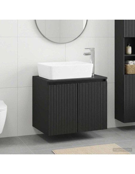 Set di mobili per il bagno Nero Legno ingegnerizzato