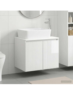 Set di mobili per il bagno Bianco Lucido Legno ingegnerizzato