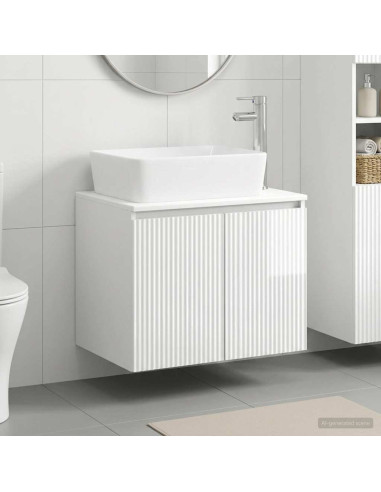 Set di mobili per il bagno Bianco Lucido Legno ingegnerizzato