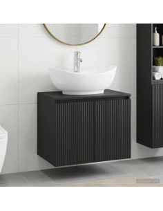 Set di mobili per il bagno Nero Legno ingegnerizzato
