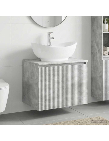 Set di mobili per il bagno Grigio Cemento Legno ingegnerizzato
