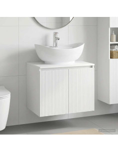 Set di mobili per il bagno Bianco Lucido Legno ingegnerizzato