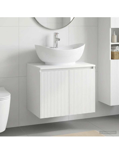 Set di mobili per il bagno Bianco Lucido Legno ingegnerizzato