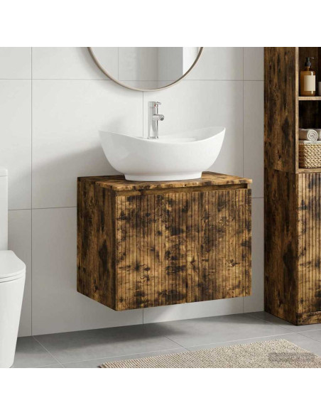 Set di mobili per il bagno Rovere Fumo Legno ingegnerizzato