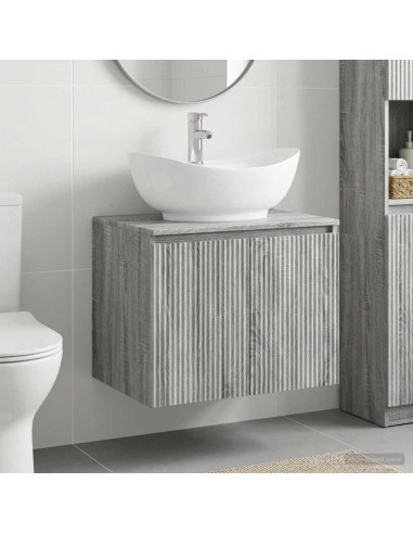 Set di mobili per il bagno Sonoma grigio Legno ingegnerizzato