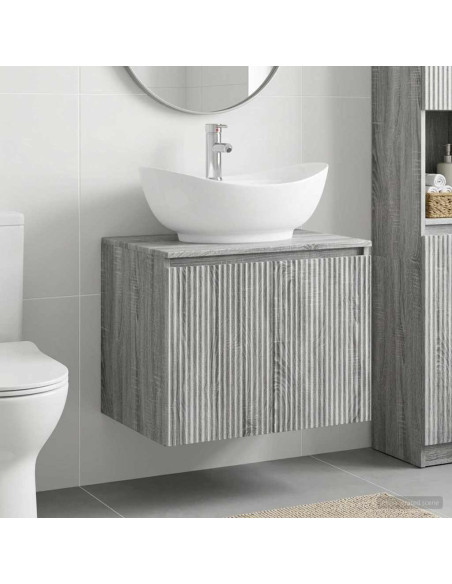 Set di mobili per il bagno Sonoma grigio Legno ingegnerizzato