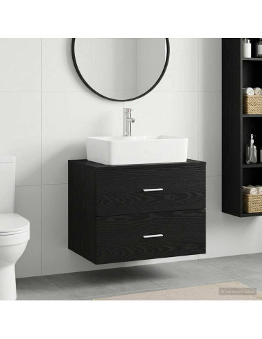 Set di mobili per il bagno Rovere Nero Legno ingegnerizzato