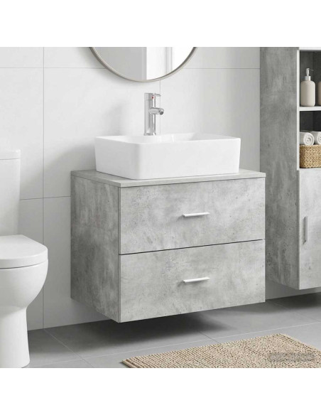 Set di mobili per il bagno Grigio Cemento Legno ingegnerizzato