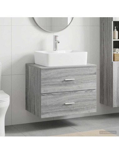 Set di mobili per il bagno Sonoma grigio Legno ingegnerizzato