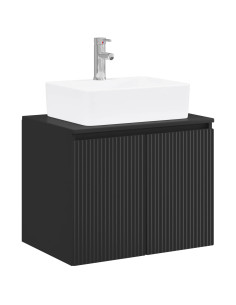 Set di mobili per il bagno Nero Legno ingegnerizzato 2