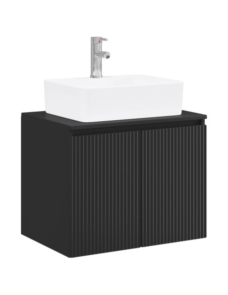 Set di mobili per il bagno Nero Legno ingegnerizzato