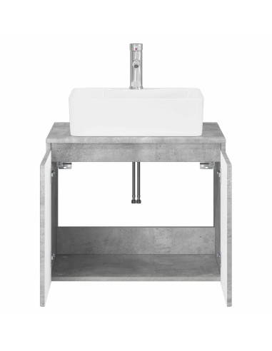 Set di mobili per il bagno Grigio Cemento Legno ingegnerizzato