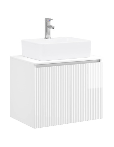 Set di mobili per il bagno Bianco Lucido Legno ingegnerizzato