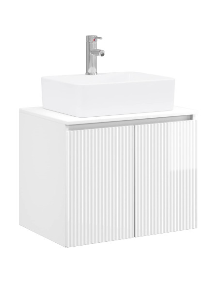 Set di mobili per il bagno Bianco Lucido Legno ingegnerizzato