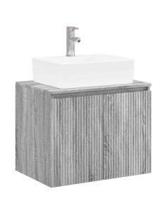 Set di mobili per il bagno Sonoma grigio Legno ingegnerizzato 2