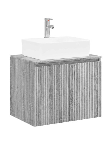 Set di mobili per il bagno Sonoma grigio Legno ingegnerizzato