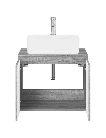 Set di mobili per il bagno Sonoma grigio Legno ingegnerizzato