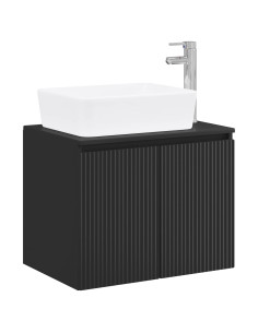 Set di mobili per il bagno Nero Legno ingegnerizzato 2