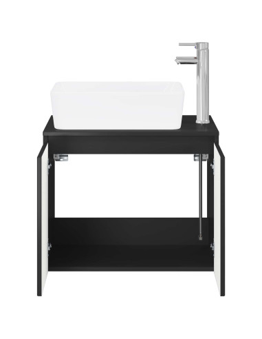 Set di mobili per il bagno Nero Legno ingegnerizzato
