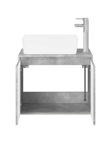 Set di mobili per il bagno Grigio Cemento Legno ingegnerizzato