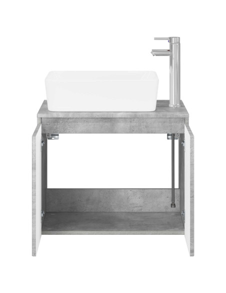 Set di mobili per il bagno Grigio Cemento Legno ingegnerizzato