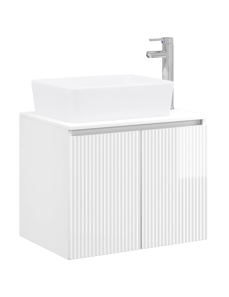Set di mobili per il bagno Bianco Lucido Legno ingegnerizzato