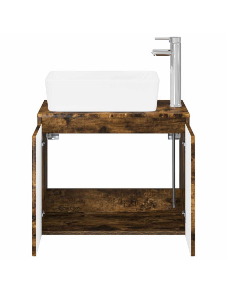 Set di mobili per il bagno Rovere Fumo Legno ingegnerizzato